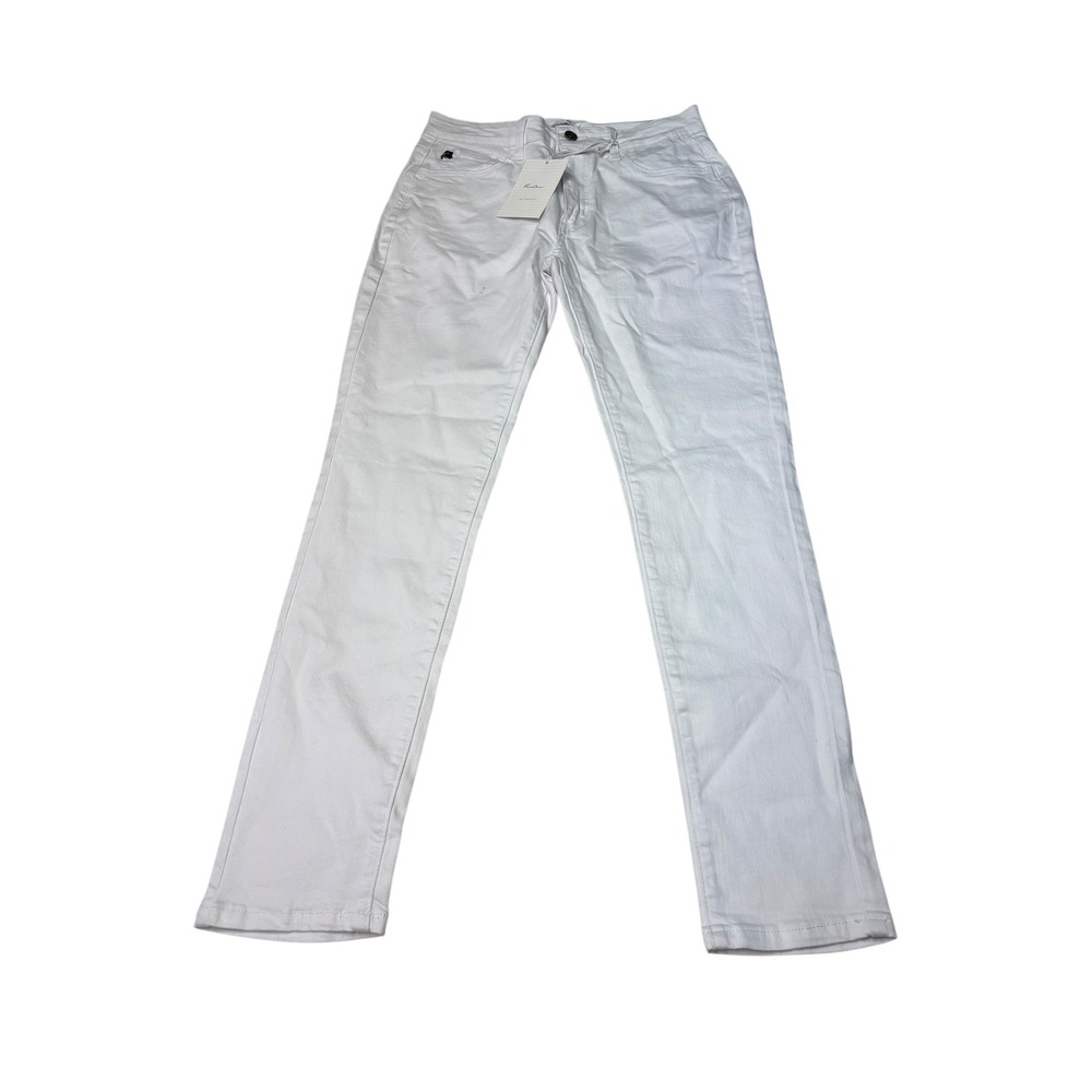 NWT KanCan White Denim Jeans Womens 9/28 L28 Slim Straight‎ Solid Cotton Blend
